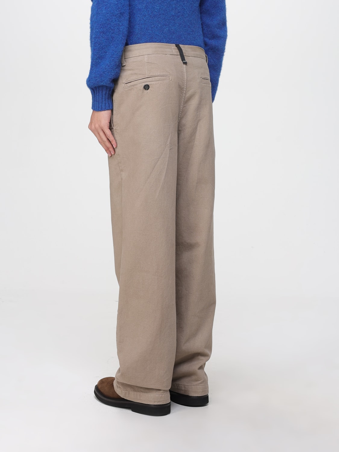 AMISH PANTALONI: Pantaloni a gamba larga Amish in cotone , Beige - Img 2