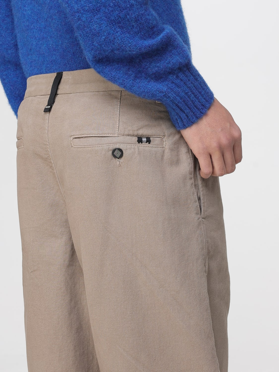 AMISH PANTALONI: Pantaloni a gamba larga Amish in cotone , Beige - Img 3
