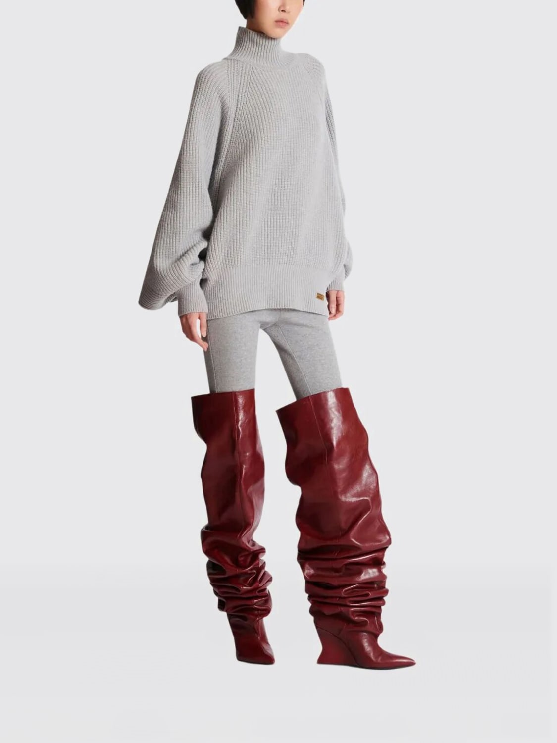 BALMAIN SWEATER: Sweater woman Balmain, Grey - Img 2