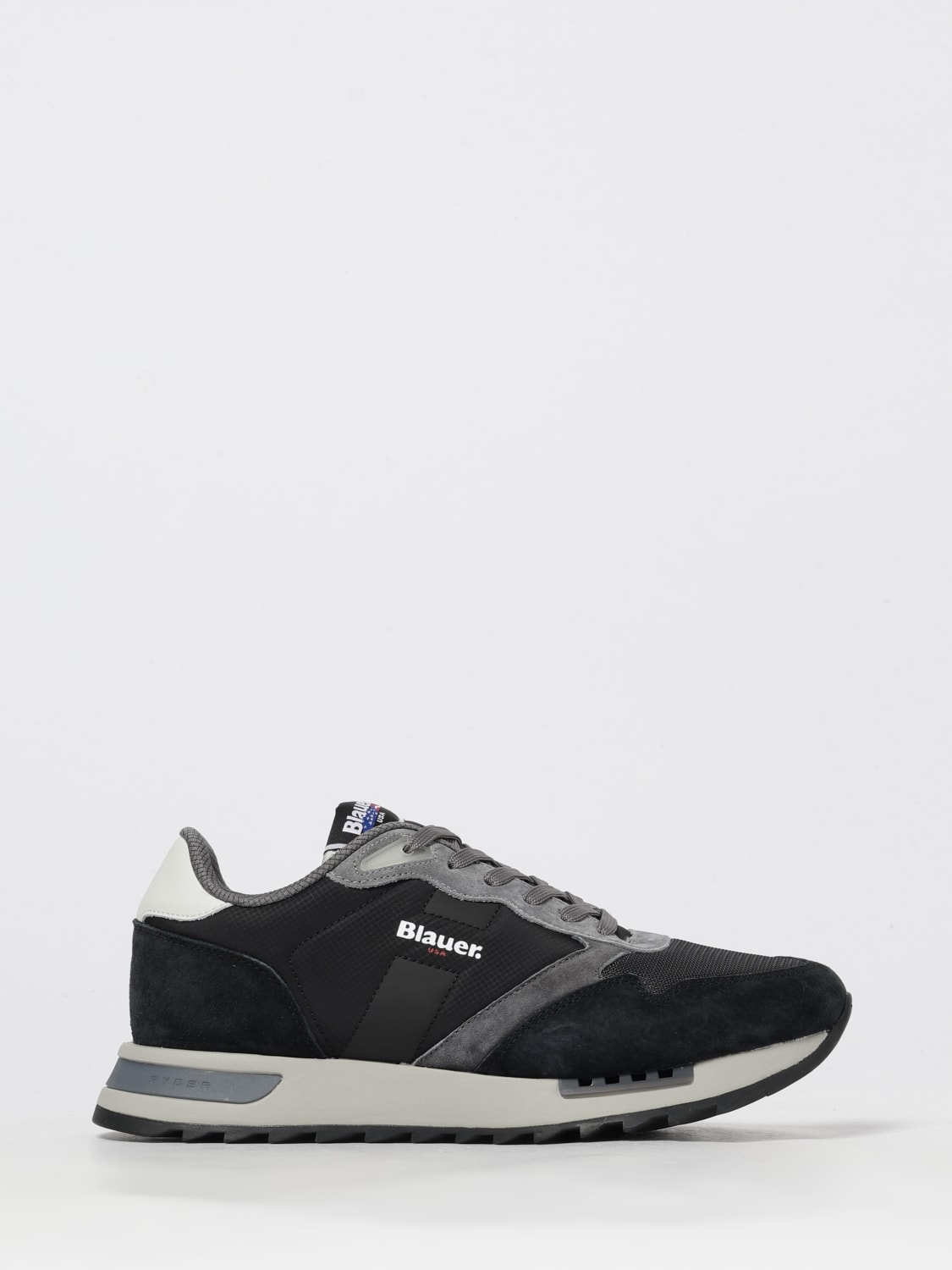 BLAUER SNEAKERS: Sneakers Ryder 01 Blauer in camoscio e mesh , Nero - Img 1