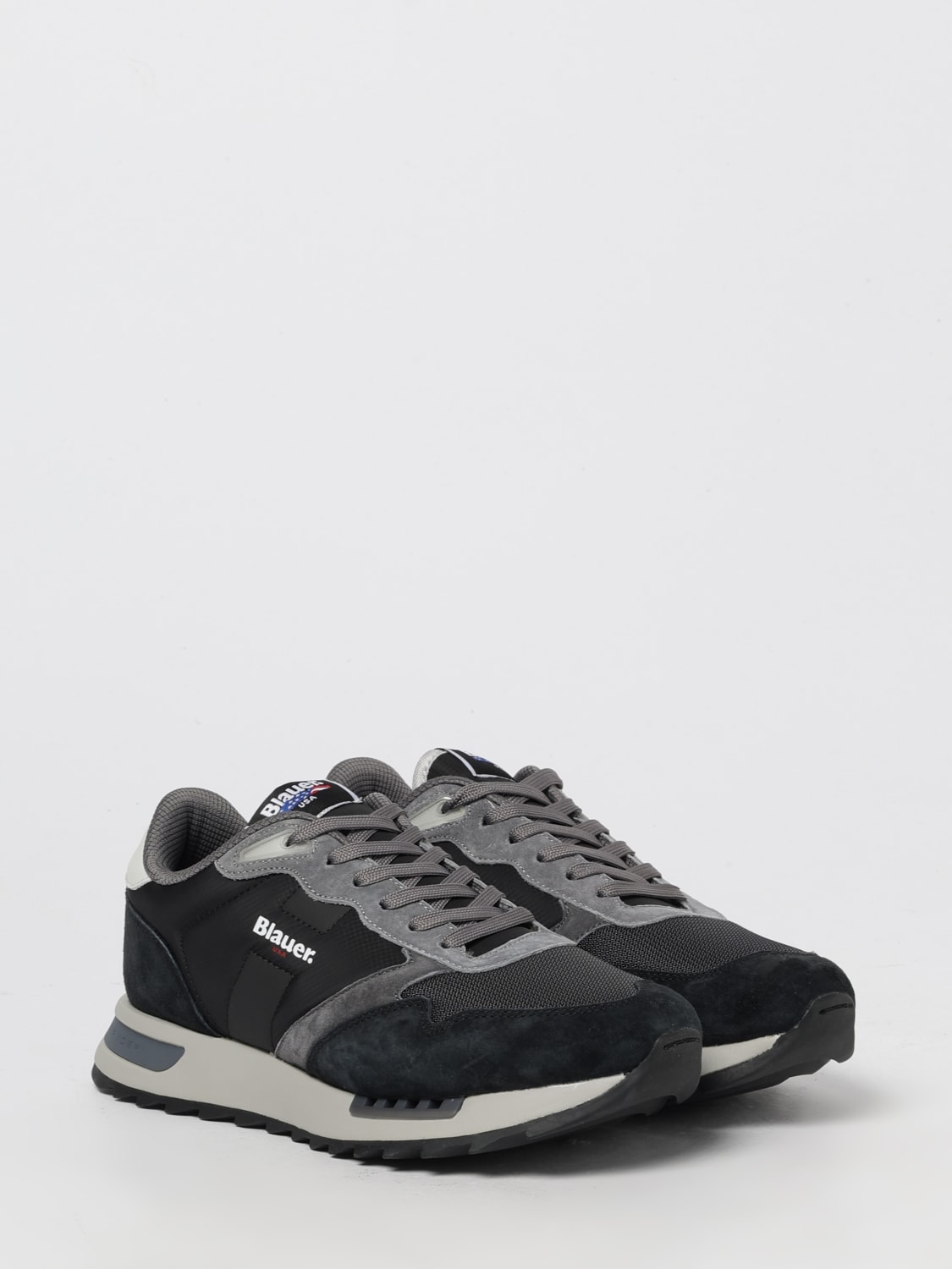 BLAUER SNEAKERS: Sneakers Ryder 01 Blauer in camoscio e mesh , Nero - Img 2
