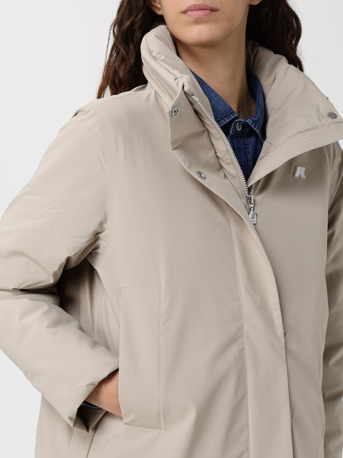K-WAY JACKET: Coat woman K-way, Beige - Img 4