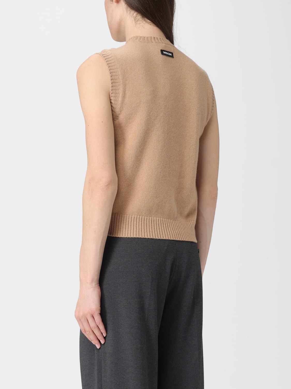 MSGM GILET: Pull femme MSGM, Beige - Img 2