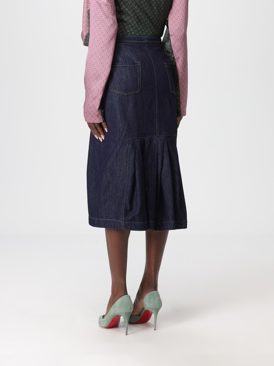 DRIES VAN NOTEN JUPE: Jupe femme Dries Van Noten, Indigo - Img 3