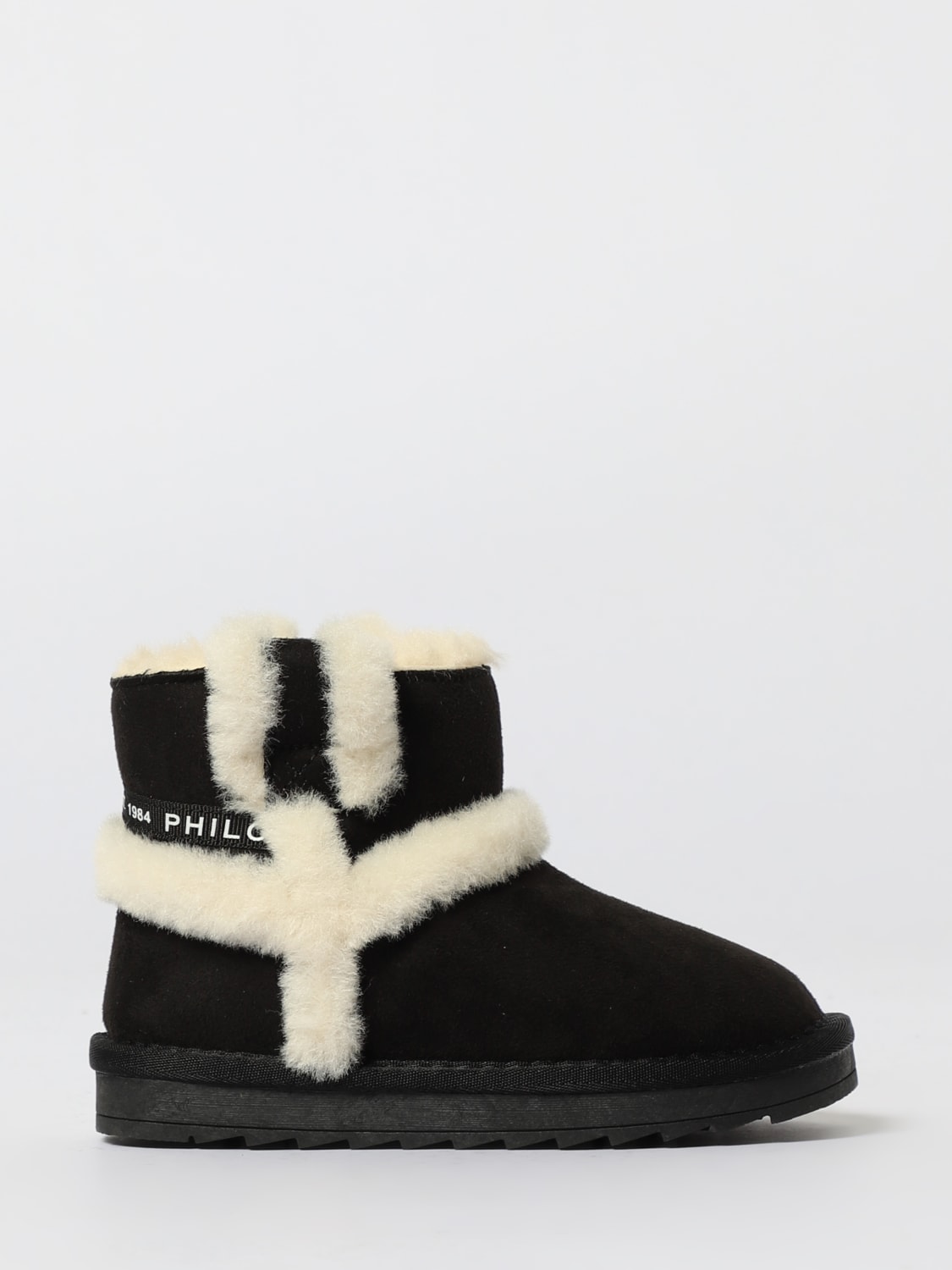 PHILOSOPHY DI LORENZO SERAFINI SCARPE: Stivaletti con bordi in pelliccia Philosophy Di Lorenzo Serafini, Nero - Img 1