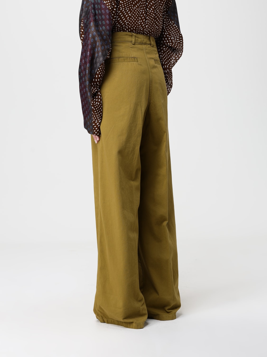 DRIES VAN NOTEN HOSE: Hose damen Dries Van Noten, Kaki - Img 3