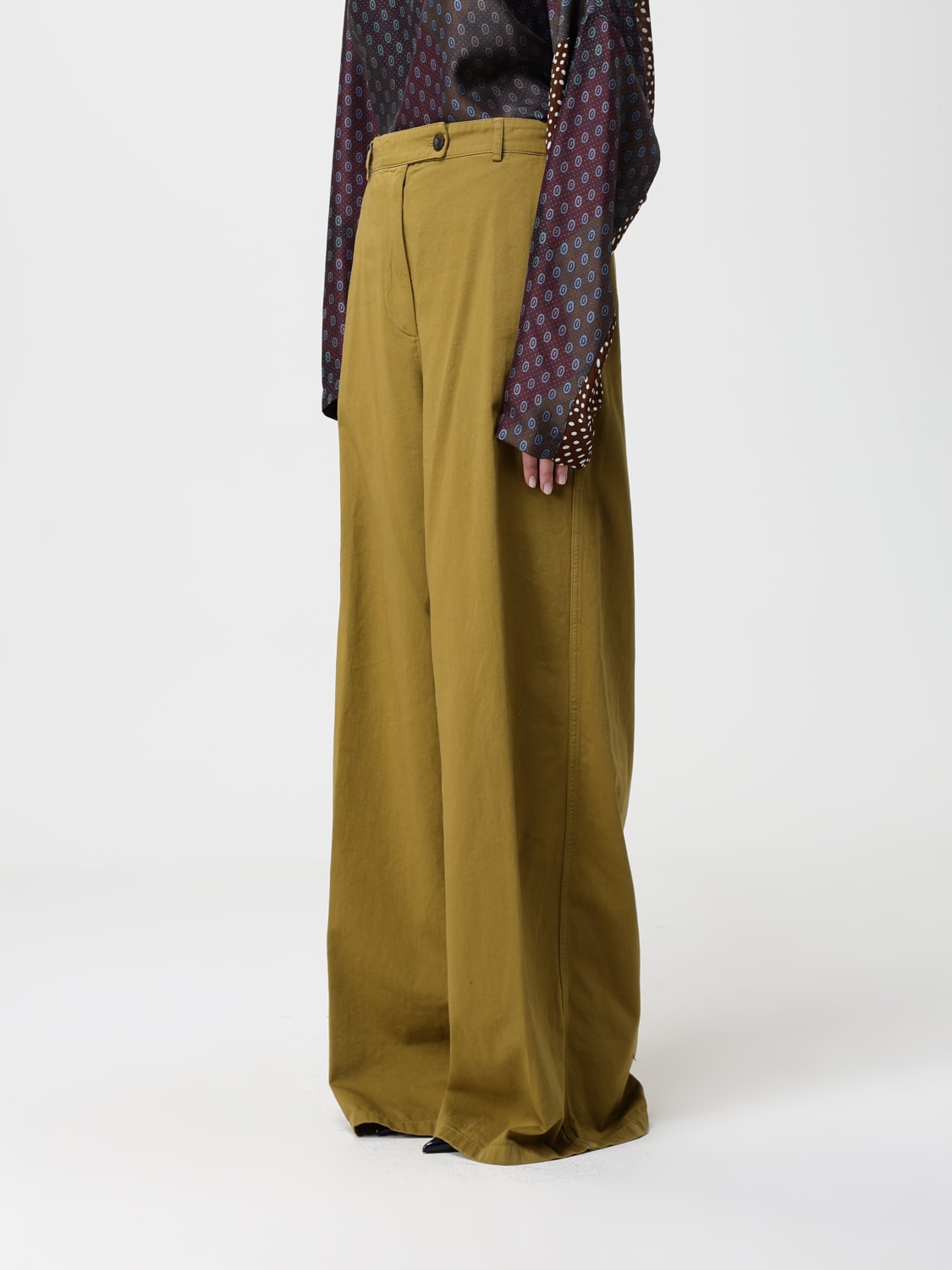 DRIES VAN NOTEN HOSE: Hose damen Dries Van Noten, Kaki - Img 4