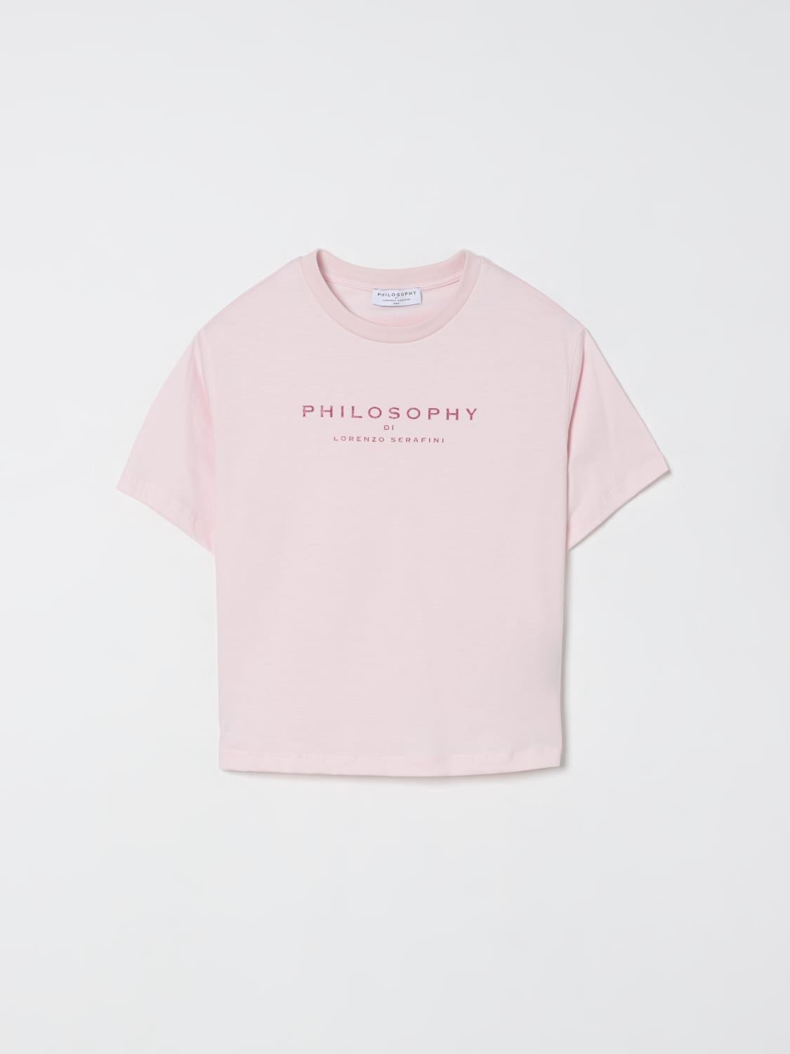 PHILOSOPHY DI LORENZO SERAFINI T-SHIRT: T-shirt in cotone con logo Philosophy Di Lorenzo Serafini, Rosa - Img 1