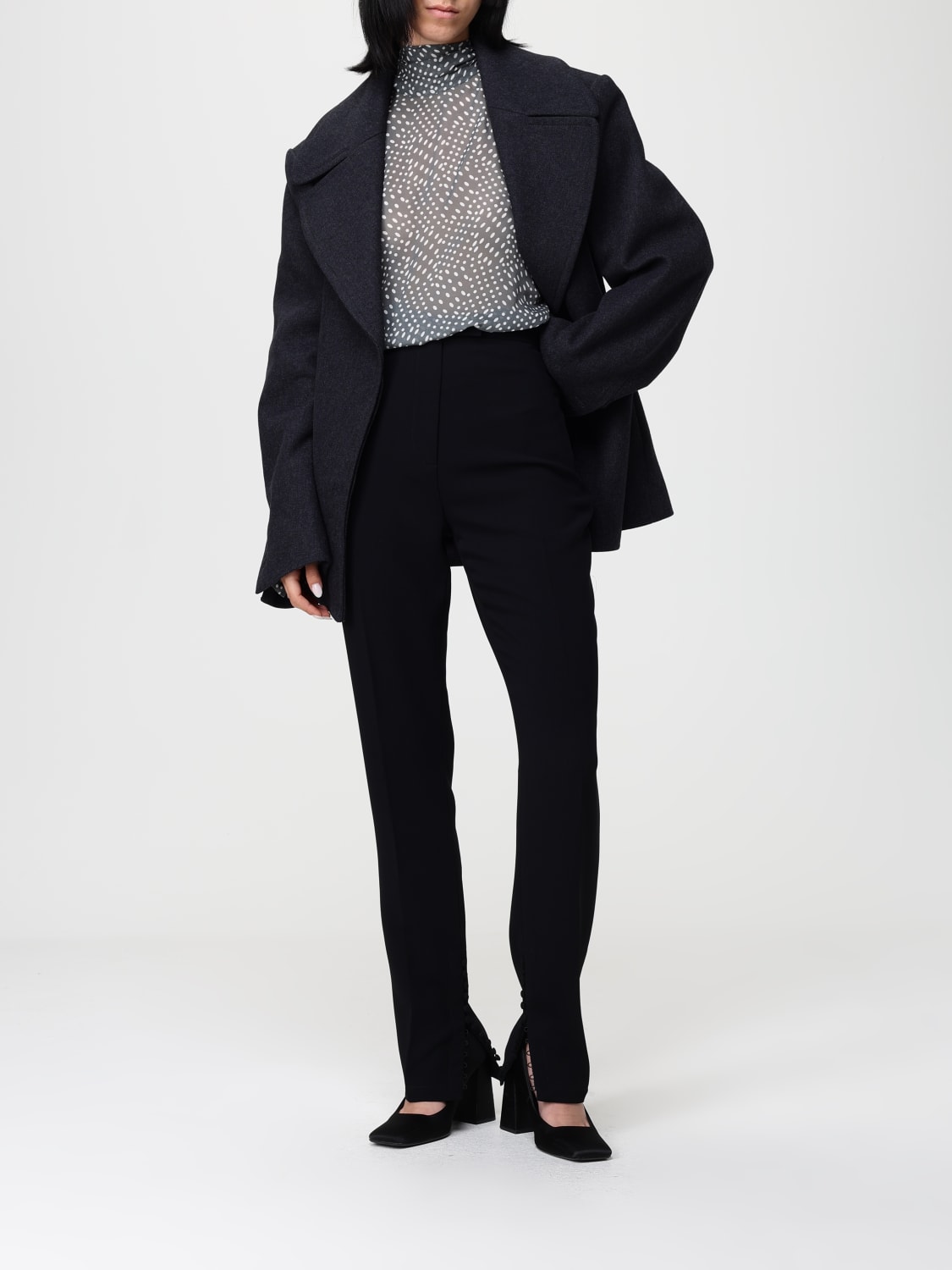 DRIES VAN NOTEN PANTALONI: Pantalone Dries Van Noten in crêpe, Nero - Img 2