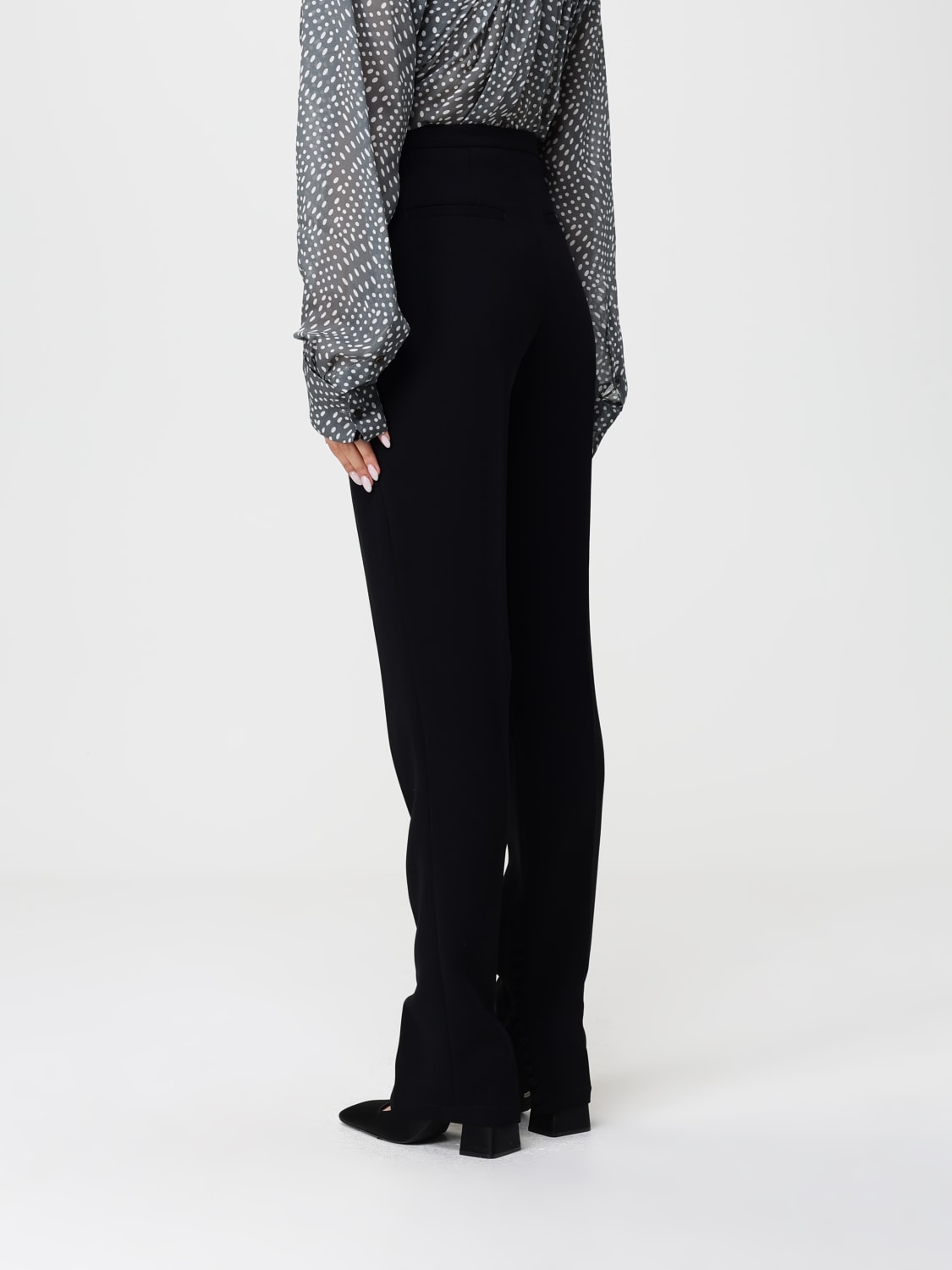 DRIES VAN NOTEN PANTALONI: Pantalone Dries Van Noten in crêpe, Nero - Img 3