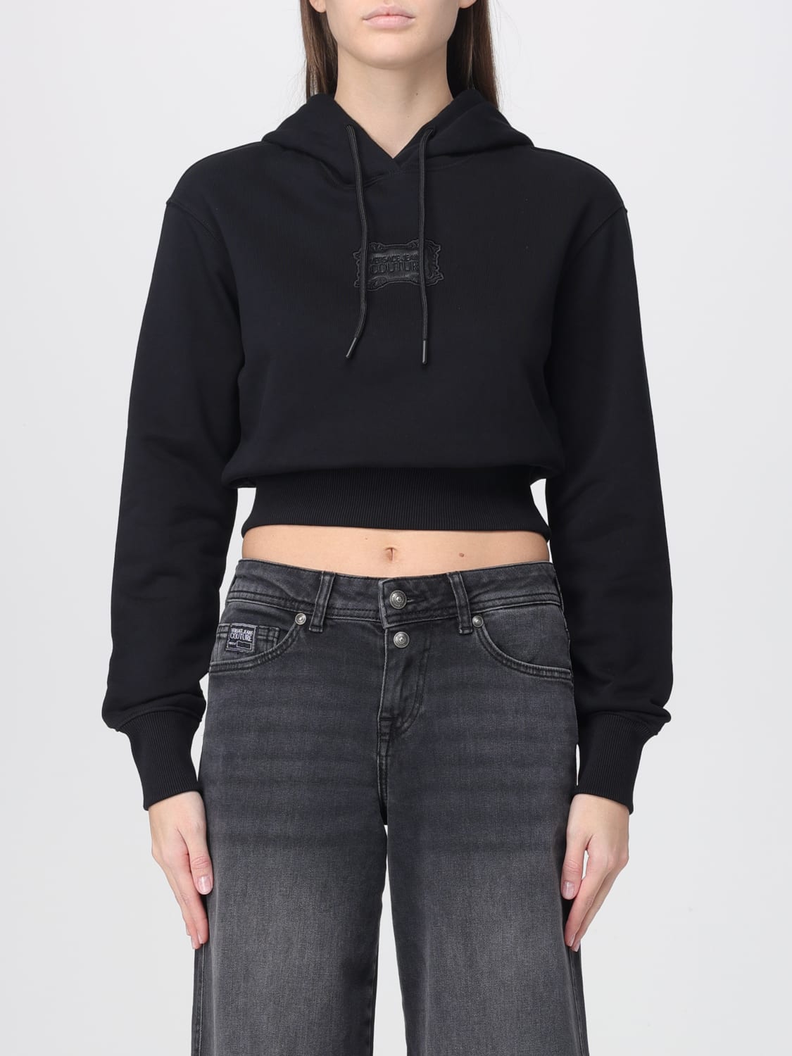 VERSACE JEANS COUTURE SWEAT-SHIRT: Pull femme Versace Jeans Couture, Noir - Img 1