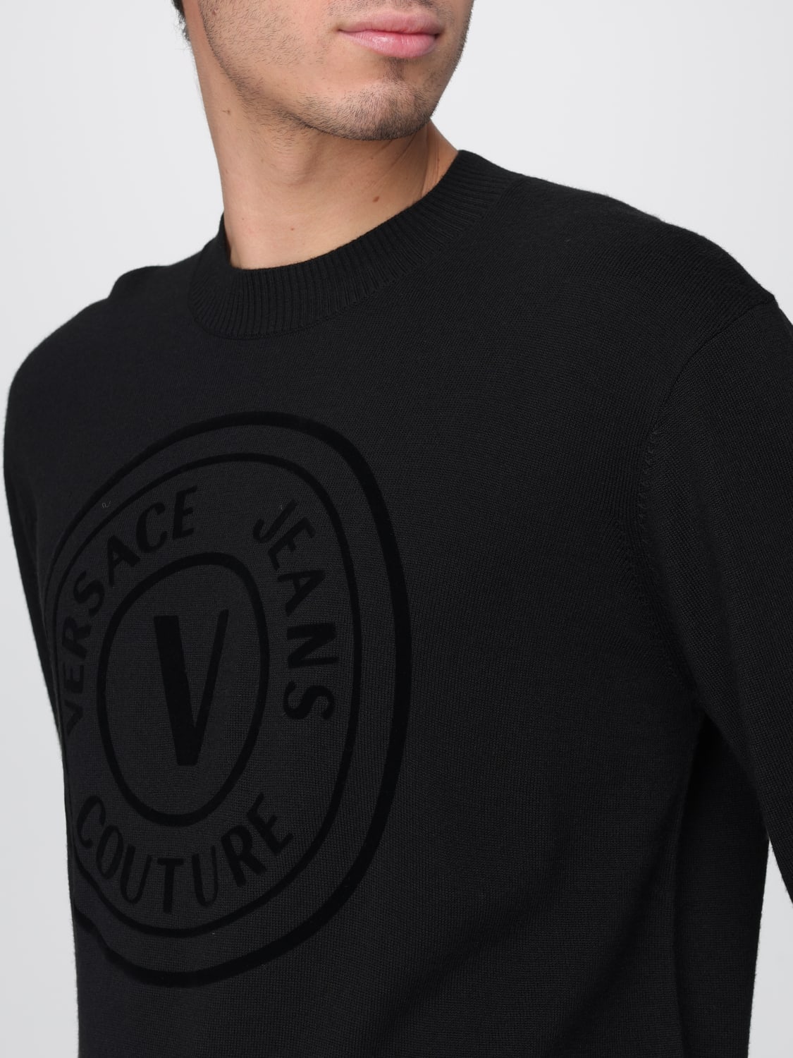 VERSACE JEANS COUTURE PULL: Pull homme Versace Jeans Couture, Noir - Img 3