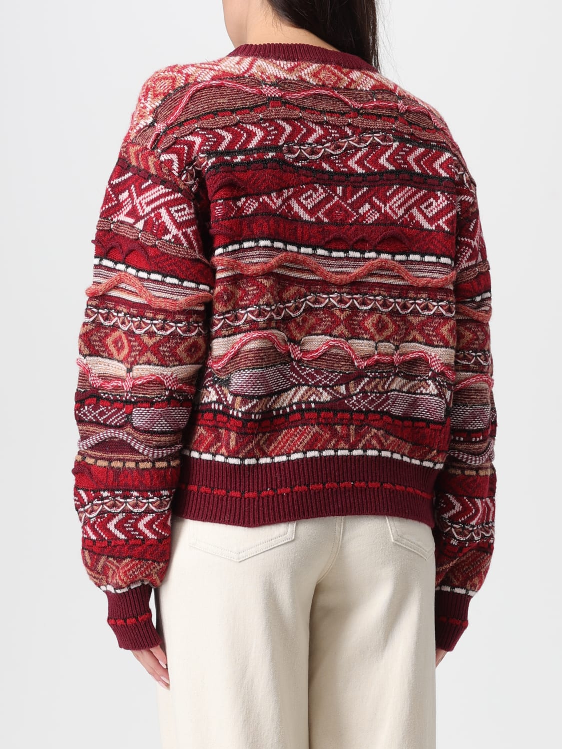 LANEUS MAGLIA: Maglia a girocollo in Alpaca Laneus, Bordeaux - Img 2