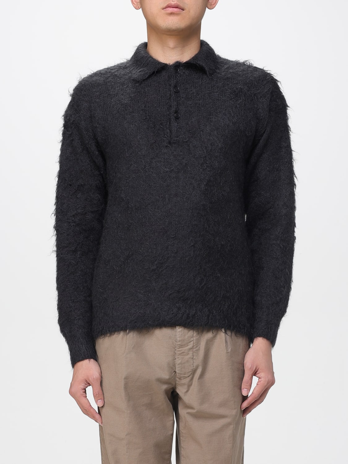 AURALEE POLO SHIRT: Sweater men Auralee, Black - Img 1