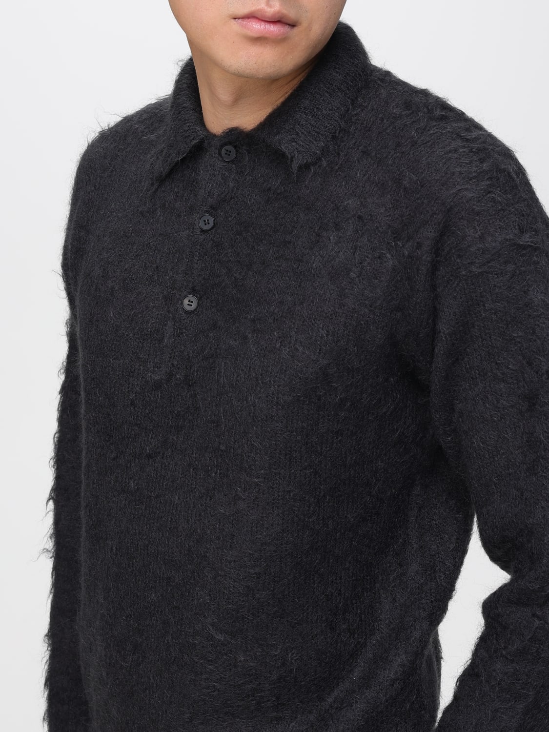AURALEE POLO SHIRT: Sweater men Auralee, Black - Img 3