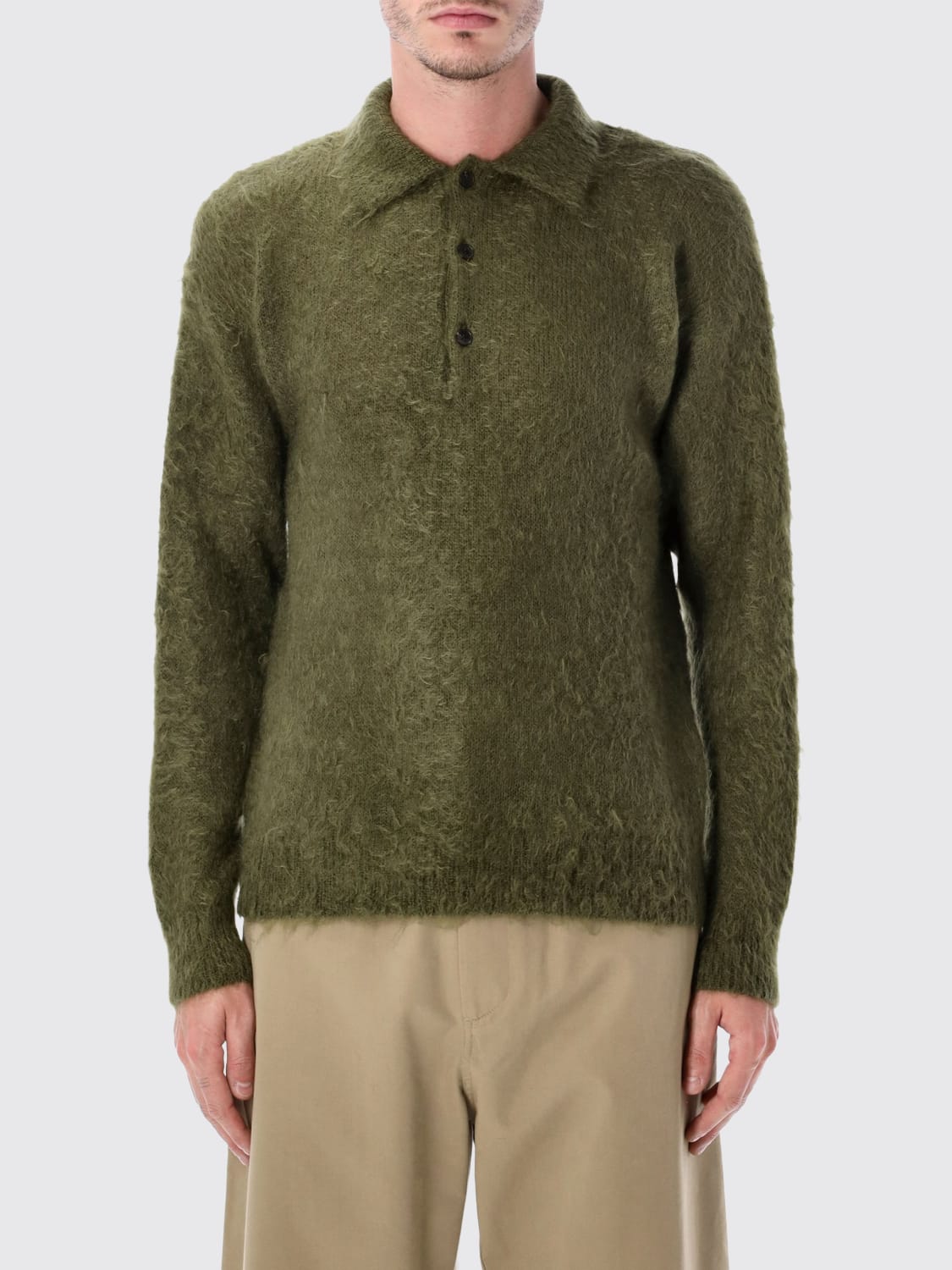 AURALEE POLO SHIRT: Sweater men Auralee, Green - Img 1