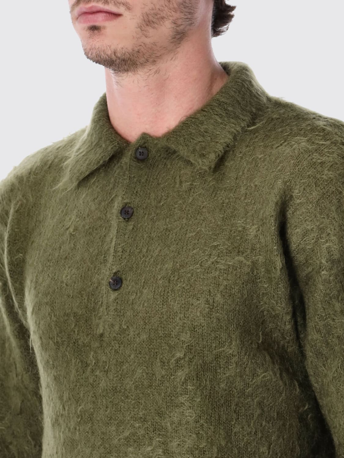 AURALEE POLO SHIRT: Sweater men Auralee, Green - Img 3