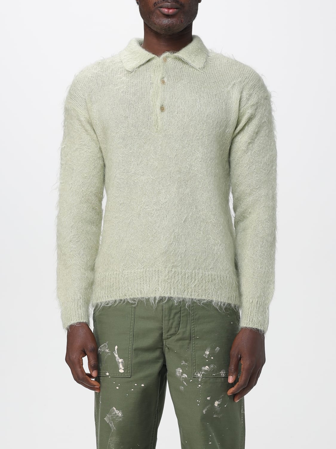 AURALEE POLO SHIRT: Sweater men Auralee, Kaki - Img 1