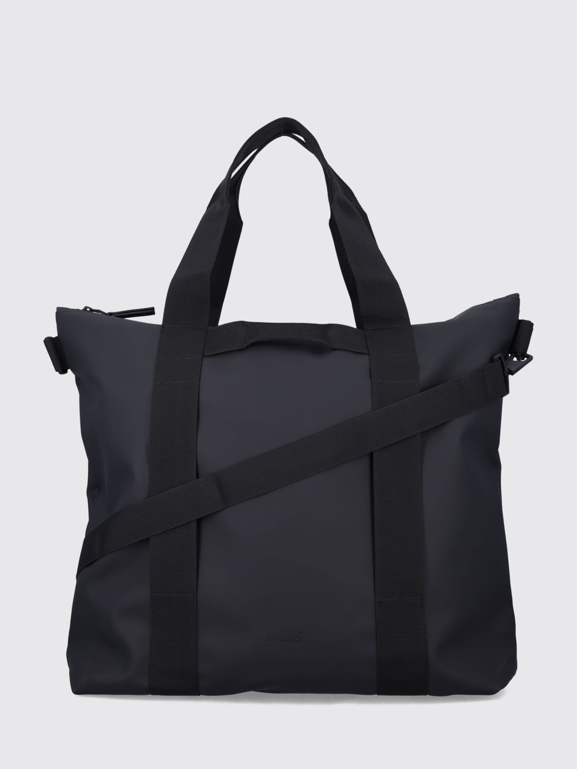 RAINS BORSA A TRACOLLA: Borsa Tote 22L Rains in PES, Nero - Img 1