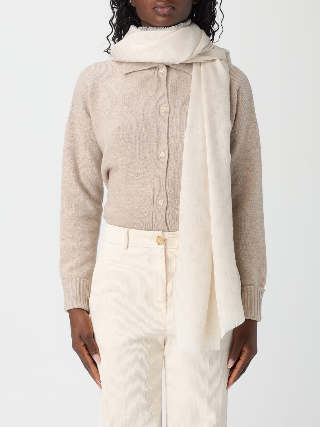 MAX MARA SCARF: Scarf woman Max Mara, White - Img 2
