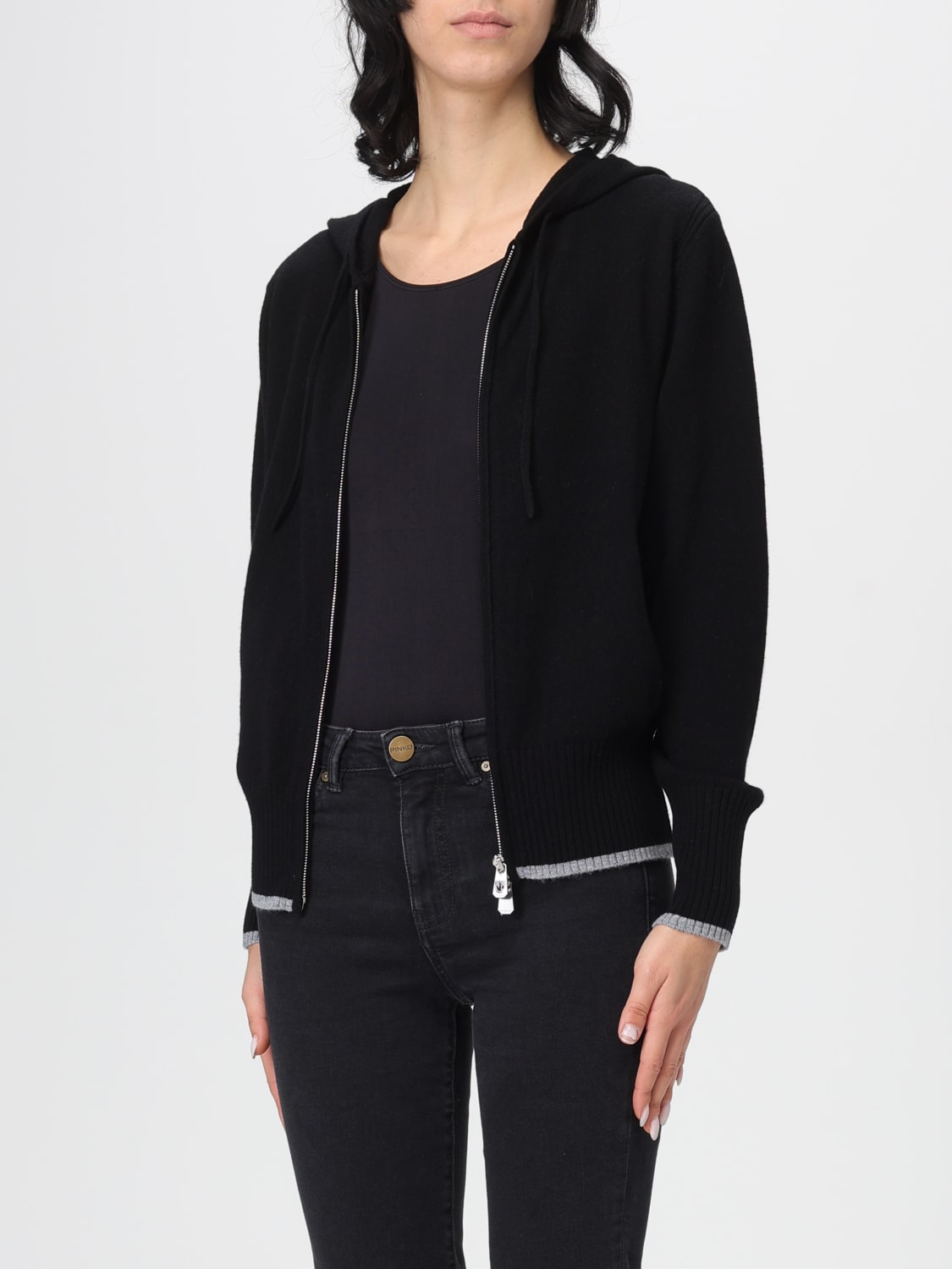PINKO SUDADERA: Cárdigan mujer Pinko, Negro - Img 3