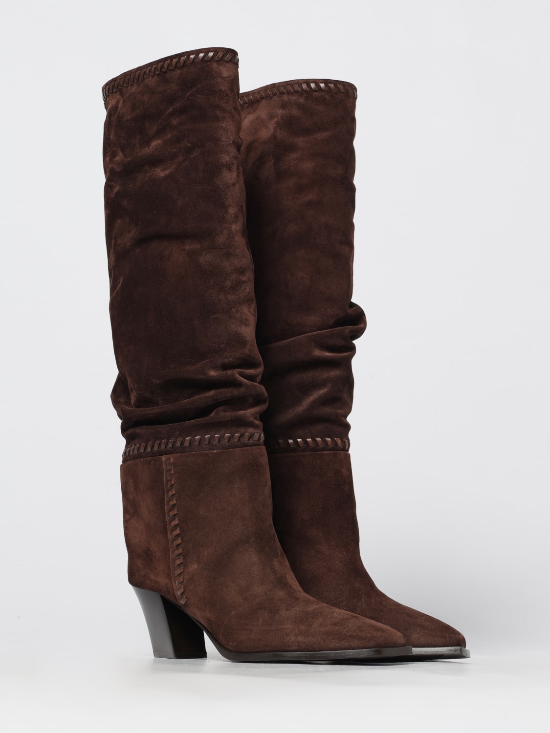 JIMMY CHOO BOOTS: Flat ankle boot woman Jimmy Choo, Brown - Img 2