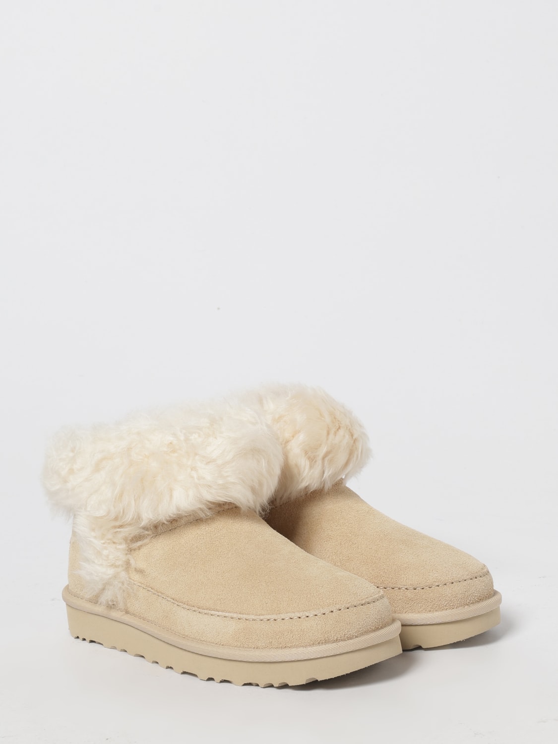 UGG STIVALI: Stivaletto Classic Mini Chalet UGG in camoscio, Beige - Img 2