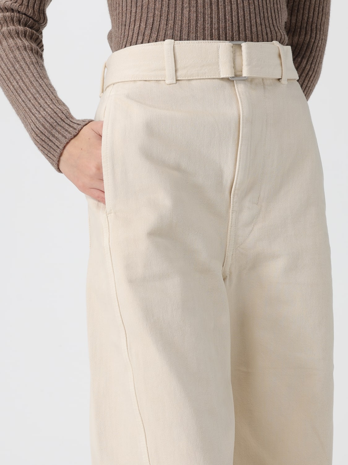 LEMAIRE PANTS: Pants woman Lemaire, Beige - Img 5