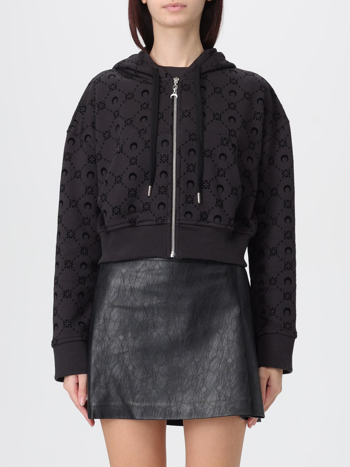 MARINE SERRE SWEATSHIRT: Sweatshirt woman Marine Serre, Black - Img 1