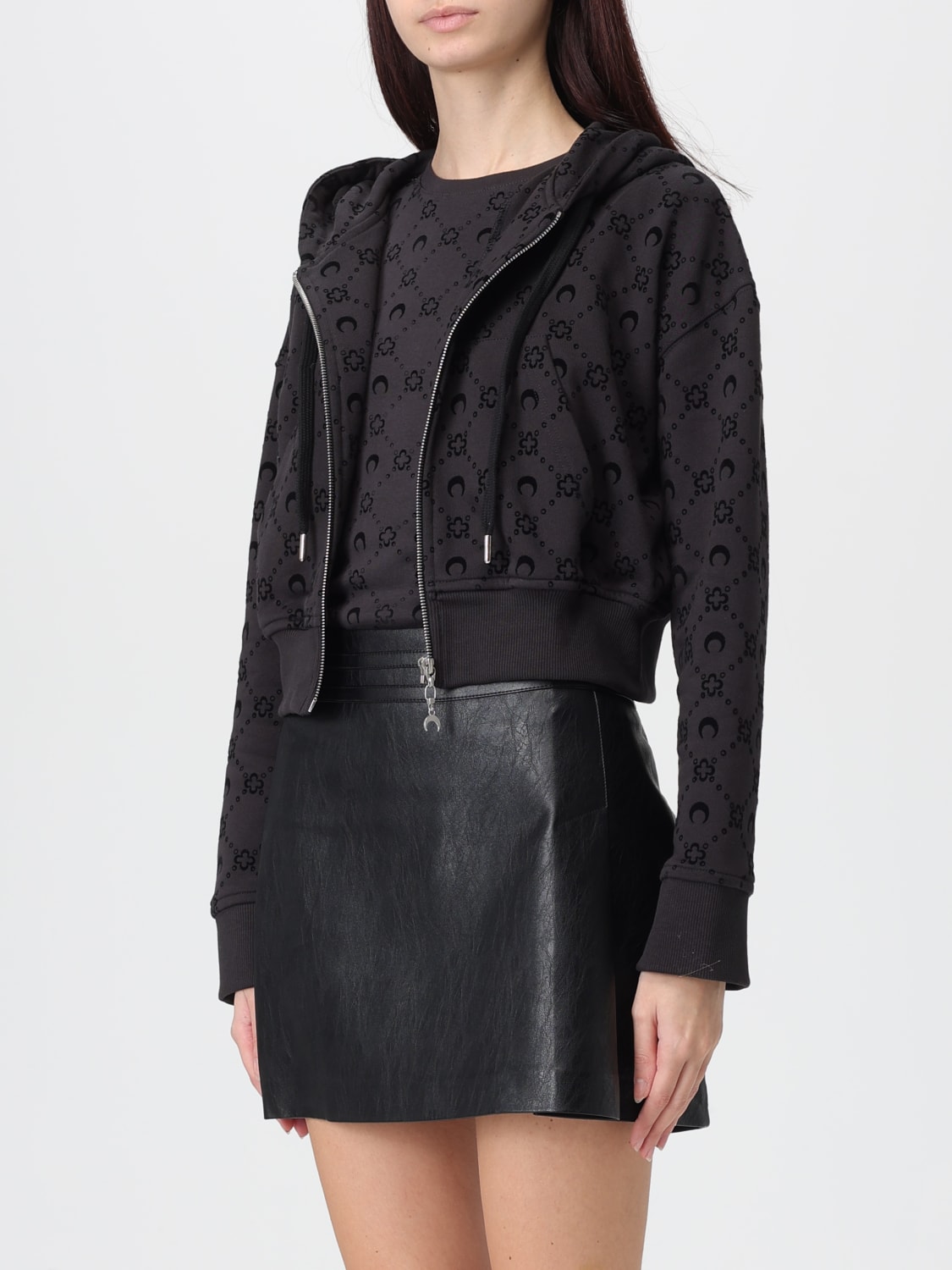 MARINE SERRE SWEATSHIRT: Sweatshirt woman Marine Serre, Black - Img 4