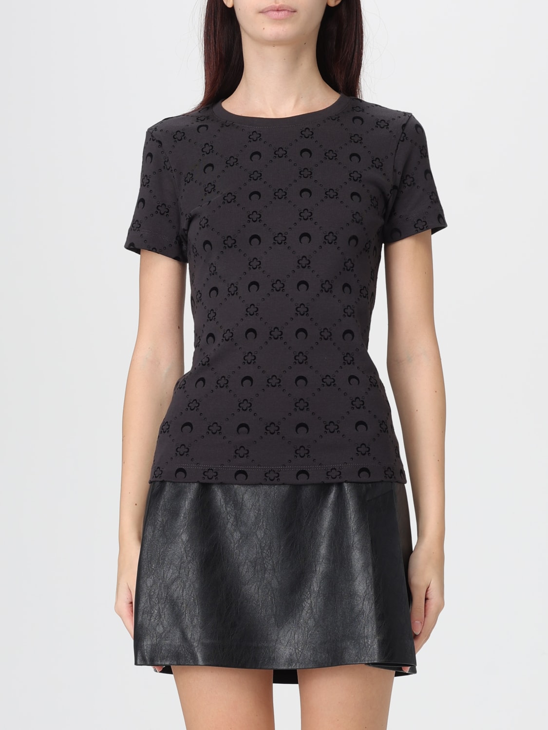 MARINE SERRE T-SHIRT: T-shirt woman Marine Serre, Black - Img 1