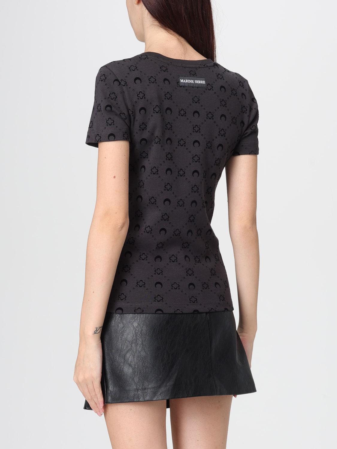 MARINE SERRE T-SHIRT: T-shirt woman Marine Serre, Black - Img 3