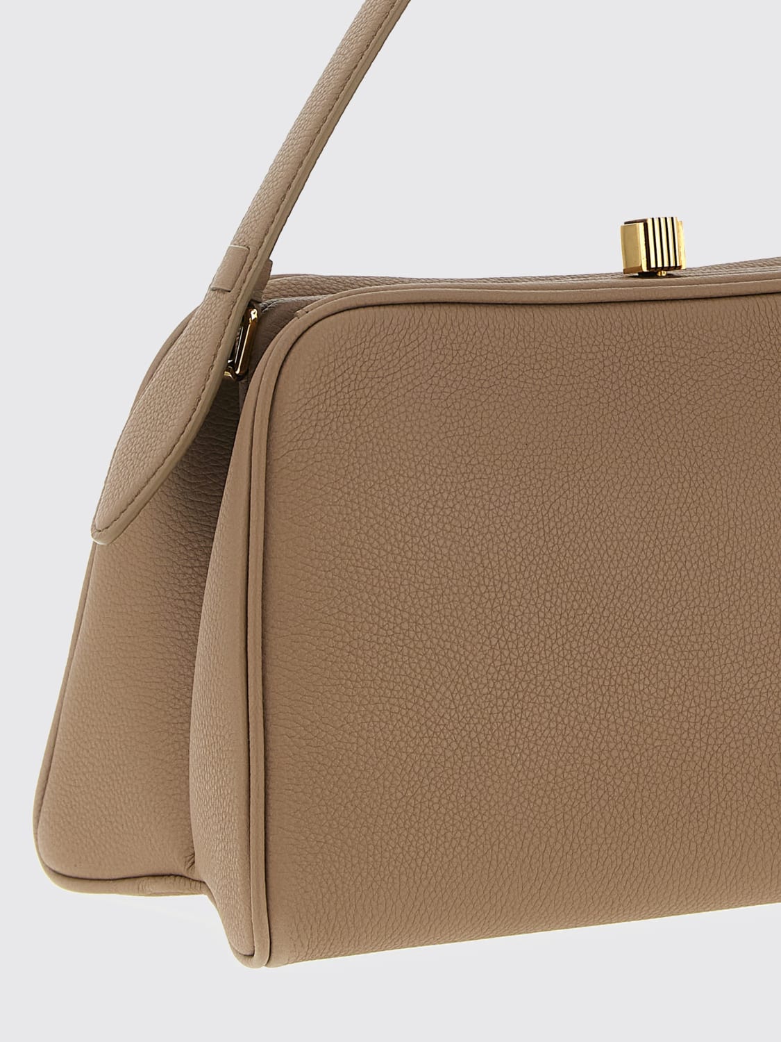 KHAITE BORSA A MANO: Borsa Cate Khaite in pelle a grana , Beige - Img 3