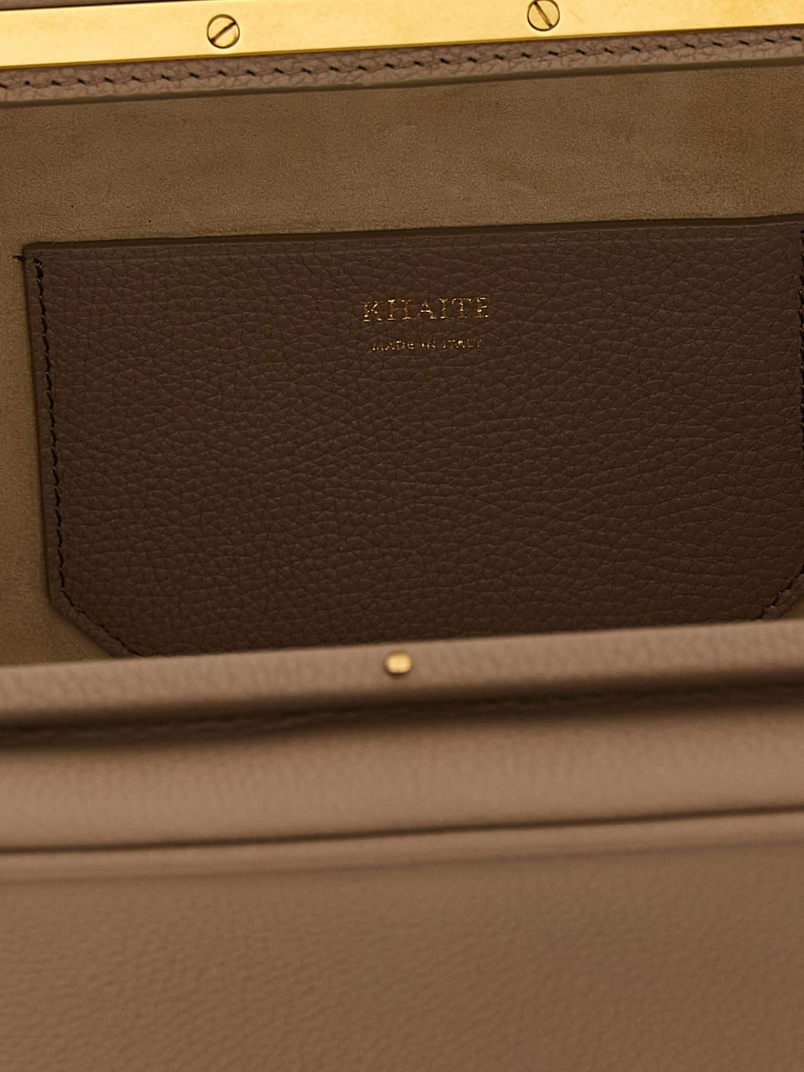 KHAITE BORSA A MANO: Borsa Cate Khaite in pelle a grana , Beige - Img 4