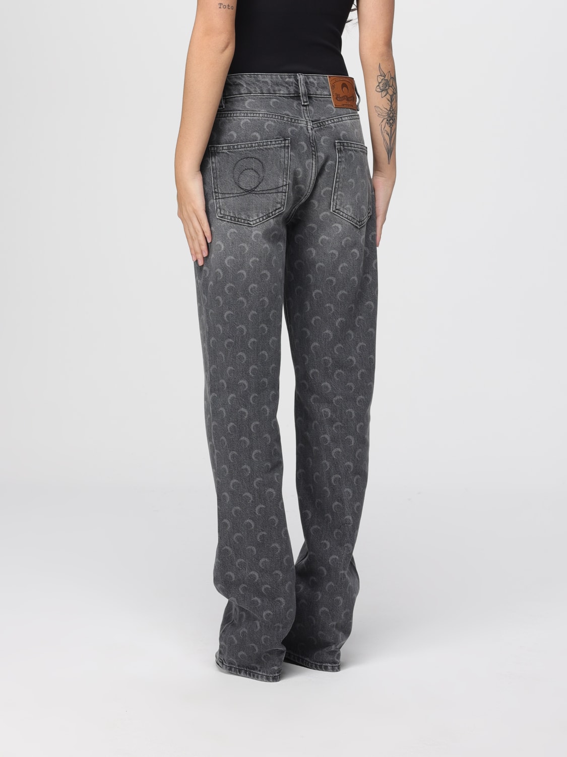 MARINE SERRE VAQUEROS: Vaqueros mujer Marine Serre, Gris - Img 3