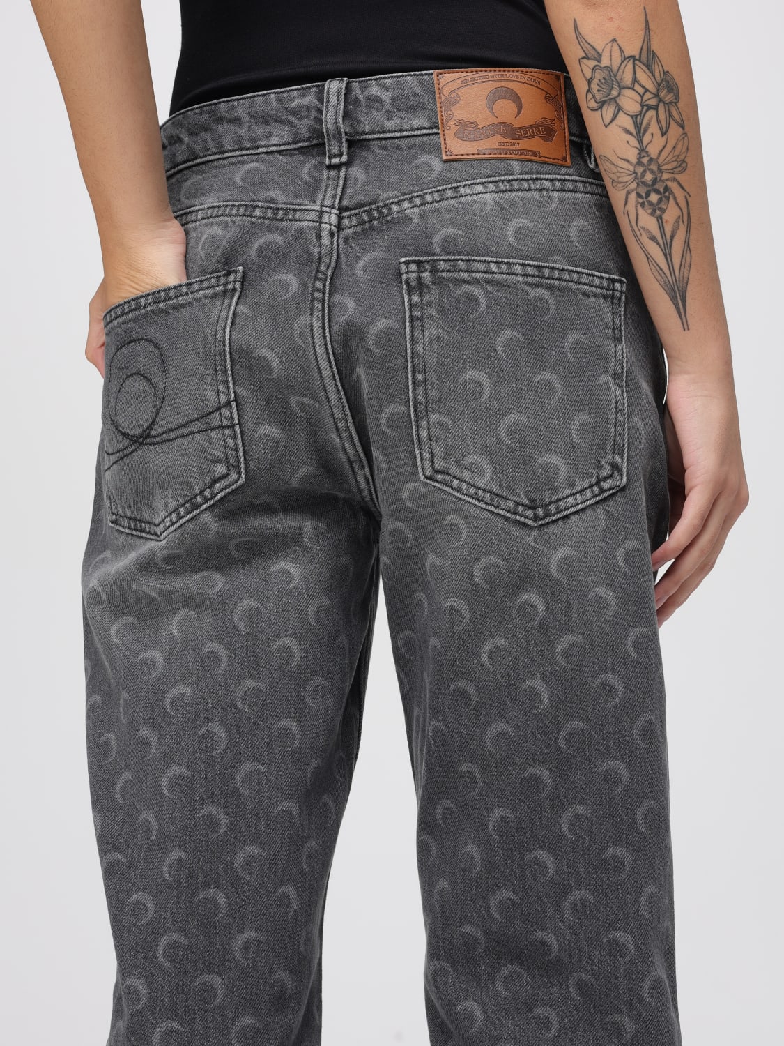 MARINE SERRE VAQUEROS: Vaqueros mujer Marine Serre, Gris - Img 4