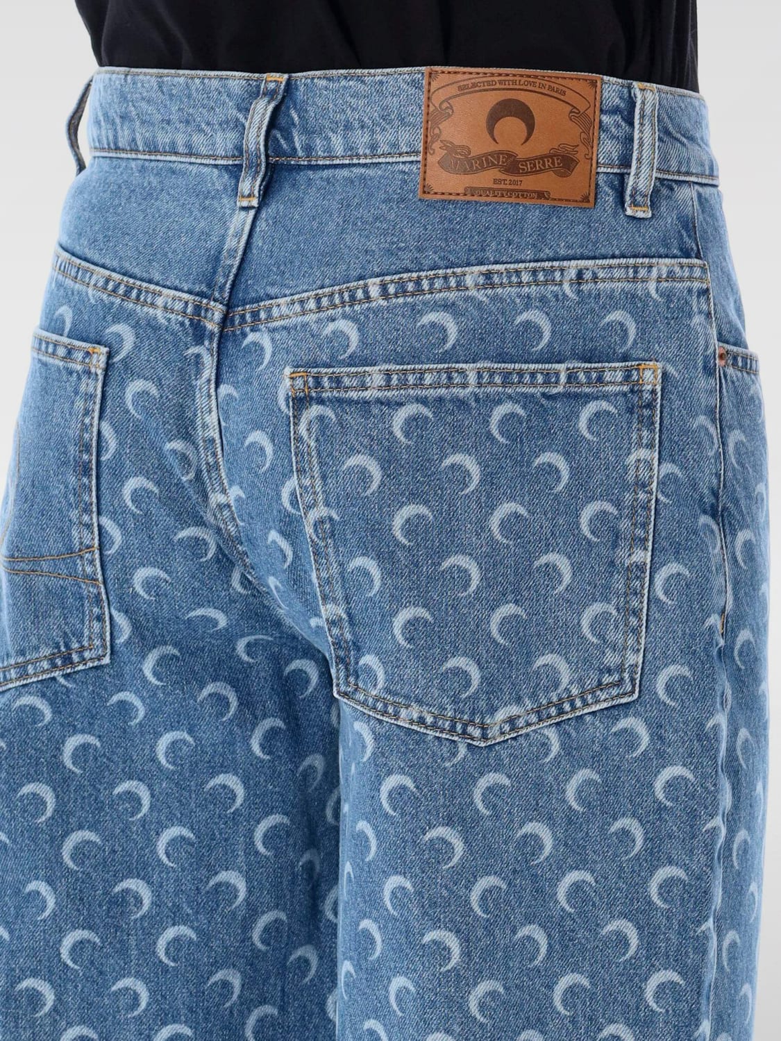 MARINE SERRE JEANS: Jeans men Marine Serre, Blue - Img 3