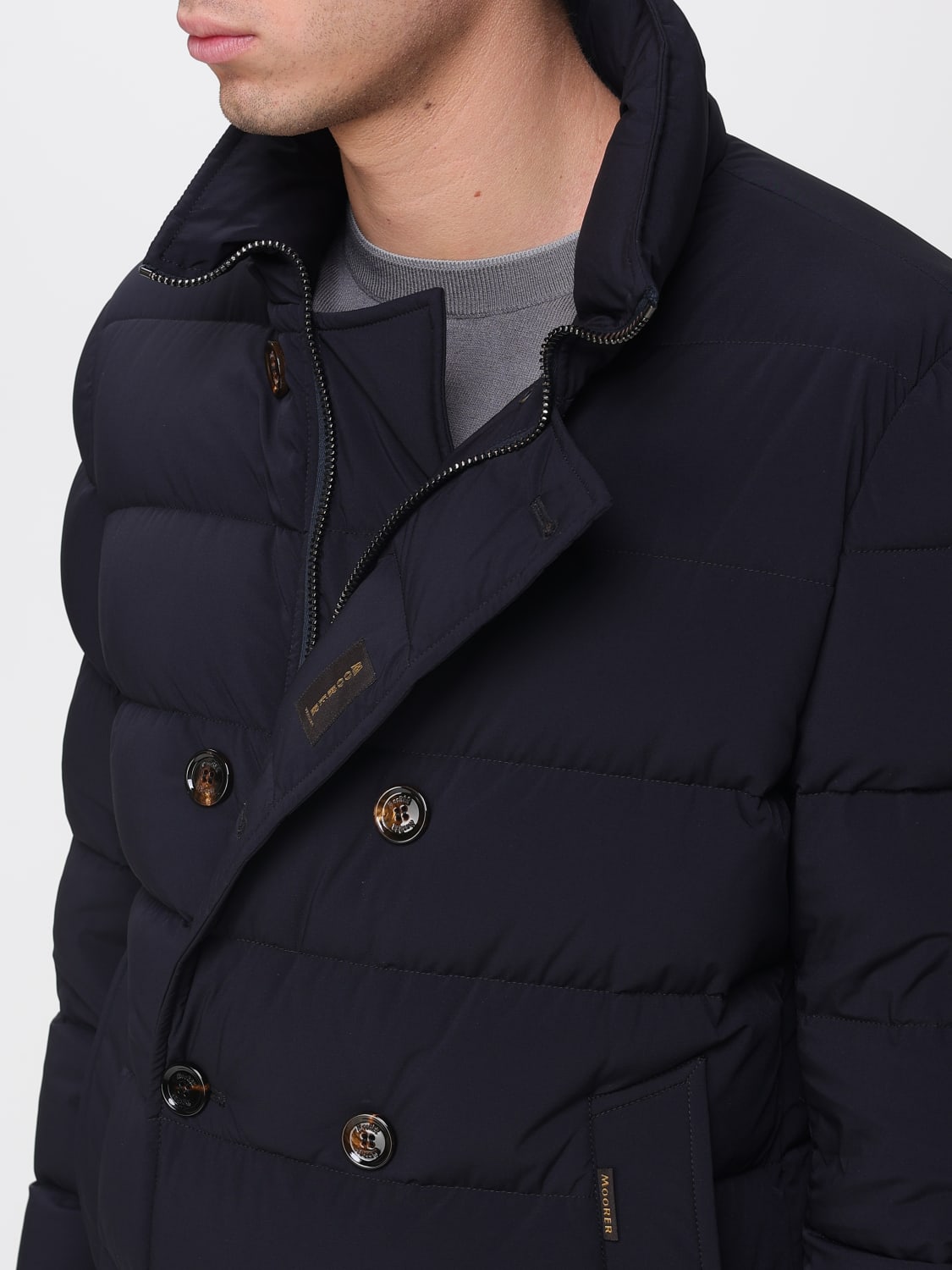 MOORER GIACCA: Piumino Florio doppiopetto Moorer in nylon , Blue - Img 4
