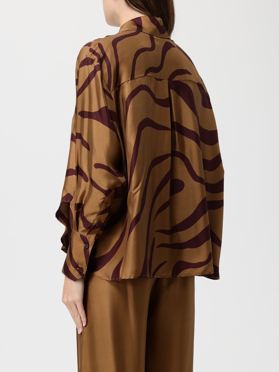 RAQUEL DINIZ CAMICIA: Camicia Raquel Diniz in jersey stampato, Marrone - Img 3