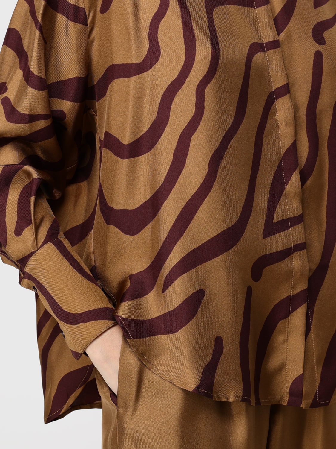 RAQUEL DINIZ CAMICIA: Camicia Raquel Diniz in jersey stampato, Marrone - Img 4