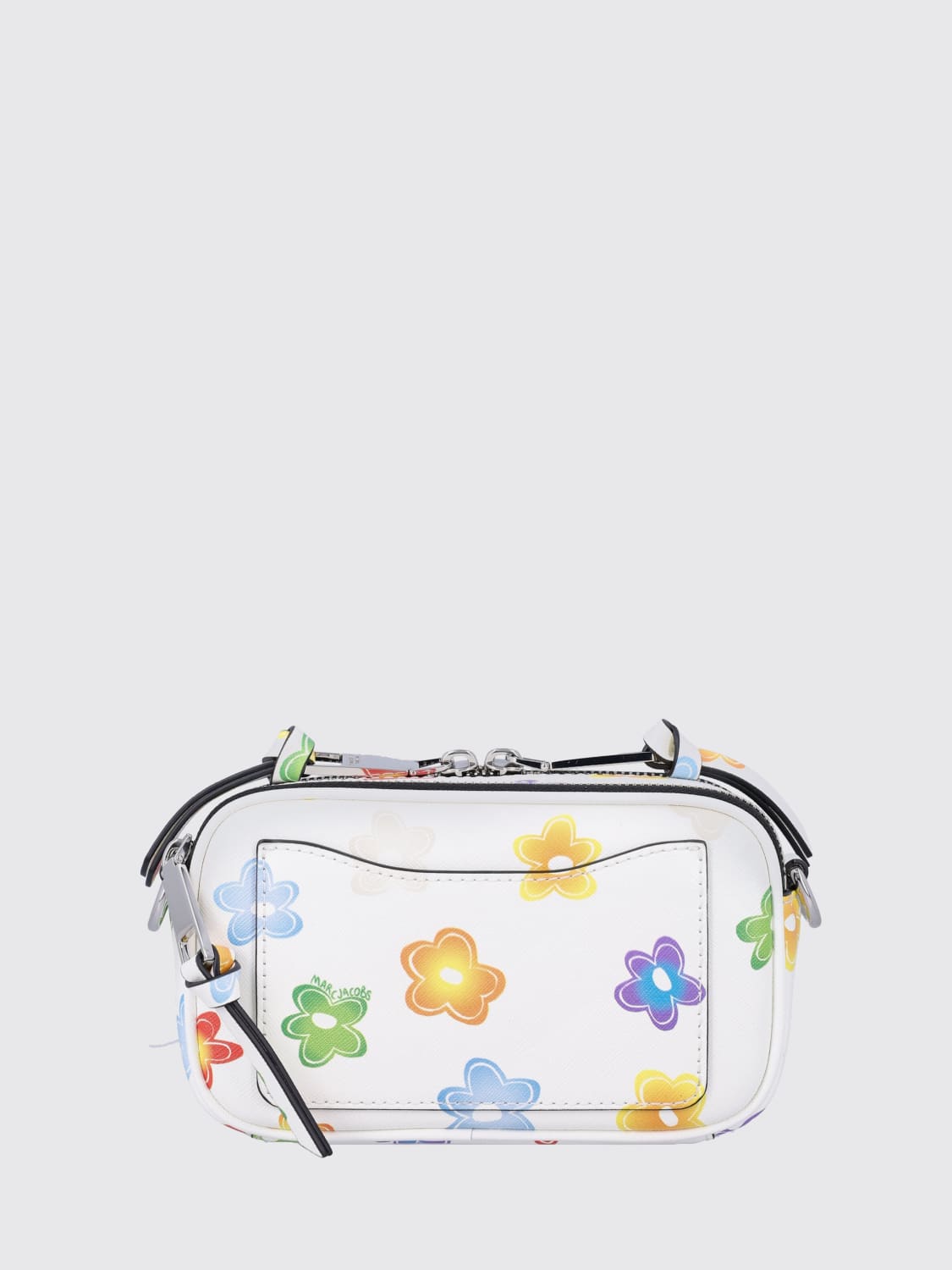 MARC JACOBS BORSA MINI: Borsa The Snapshot Marc Jacobs in pelle saffiano con stampa all over , Bianco - Img 2