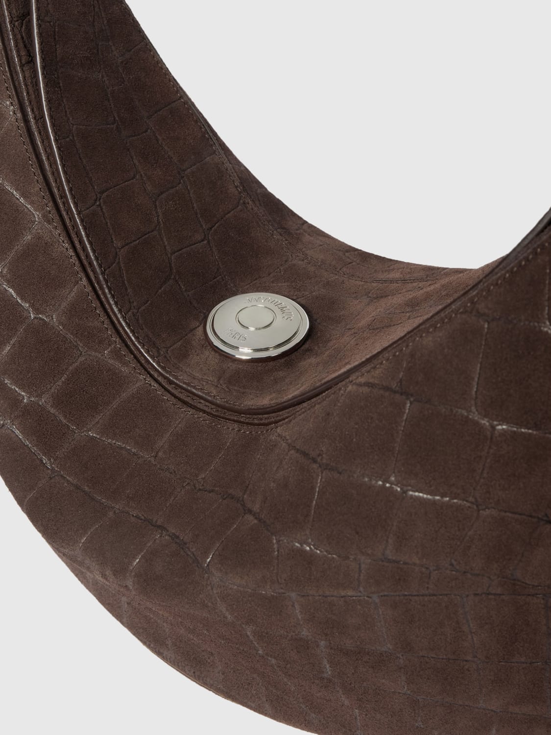 JACQUEMUS BORSA A SPALLA: Borsa Ovalo Jacquemus in camoscio stampa cocco, Marrone - Img 3