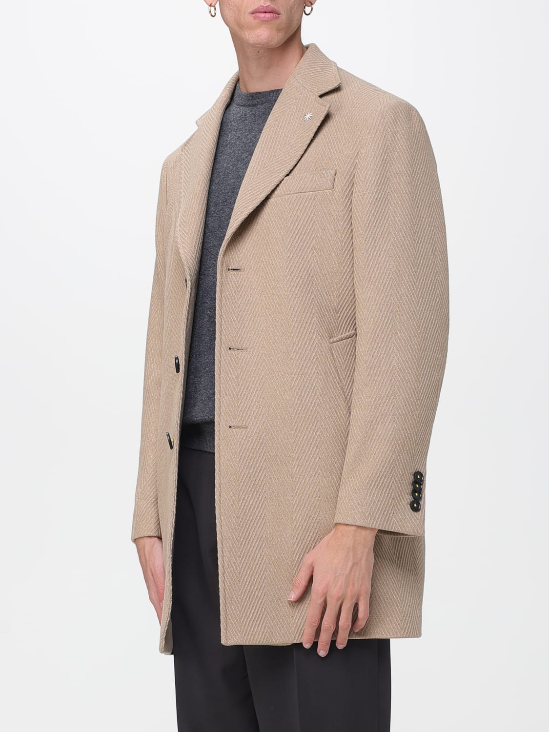 MANUEL RITZ COAT: Coat men Manuel Ritz, Beige - Img 3
