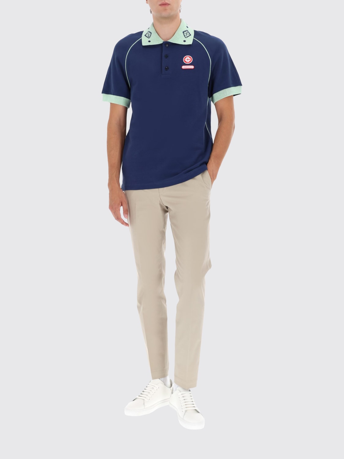 CASABLANCA POLO: Polo in cotone con logo Casablanca, Blue - Img 2