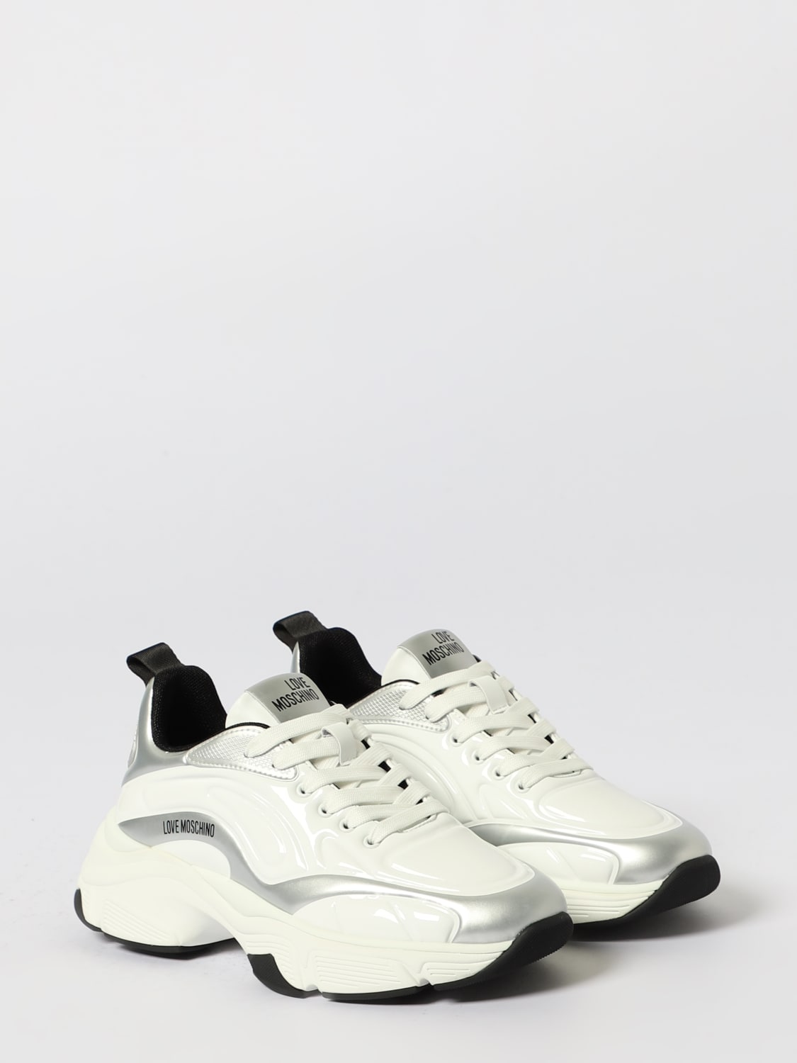 LOVE MOSCHINO SNEAKERS: Sneakers woman Love Moschino, White - Img 2