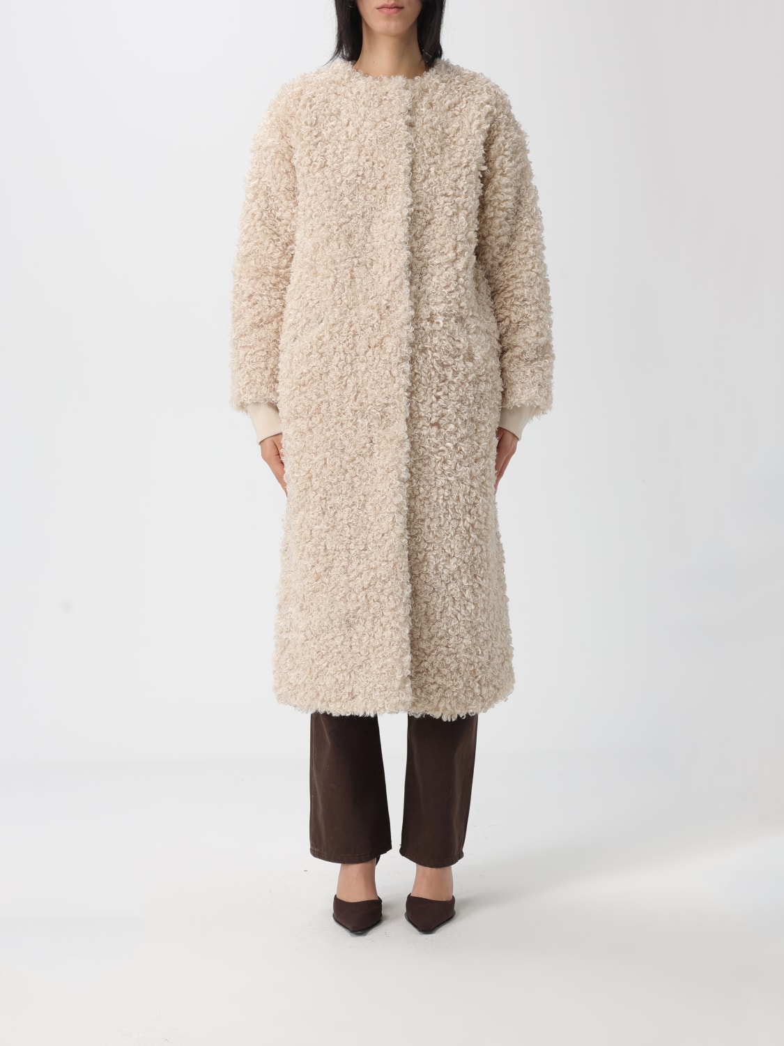 JAKKE FUR COAT: Coat woman Jakke, Cream - Img 1
