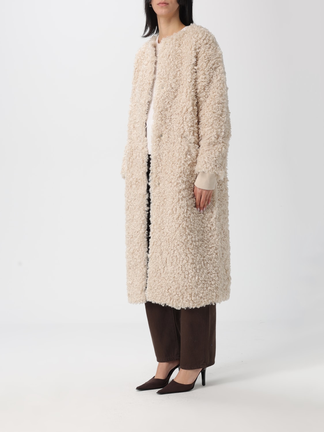 JAKKE FUR COAT: Coat woman Jakke, Cream - Img 3