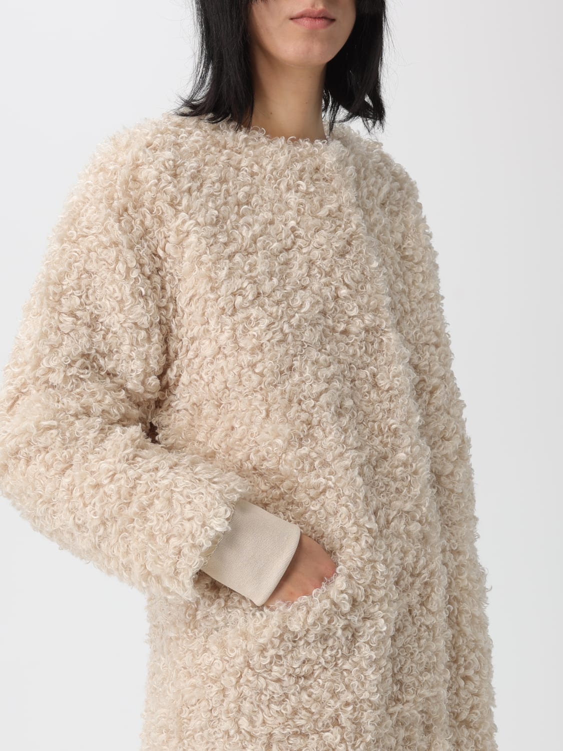 JAKKE FUR COAT: Coat woman Jakke, Cream - Img 4