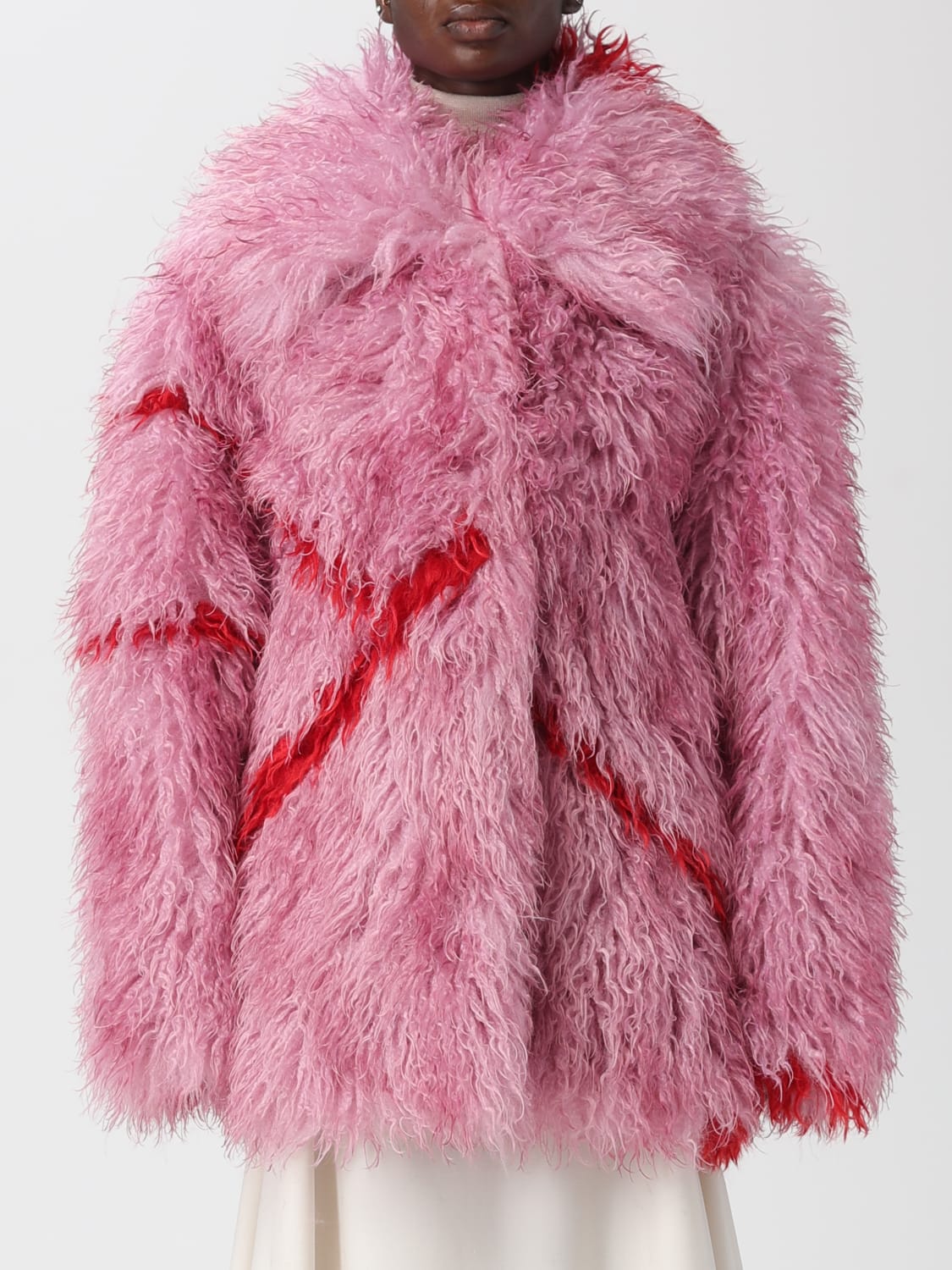 JAKKE PELZMANTEL: Mantel damen Jakke, Pink - Img 1