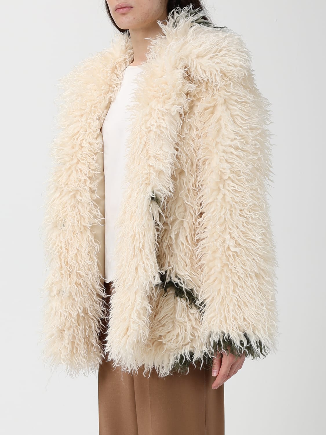 JAKKE PELZMANTEL: Mantel damen Jakke, Cream - Img 3